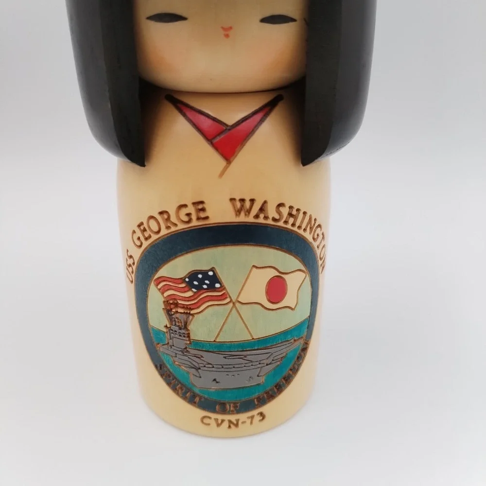 USS‎ George Washington CVN-73 Kokeshi Doll Wood Spirit of Freedom Japan Navy 6
